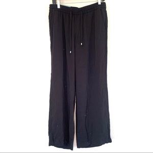 NEW Old Navy black mid rise wide leg trouser pants